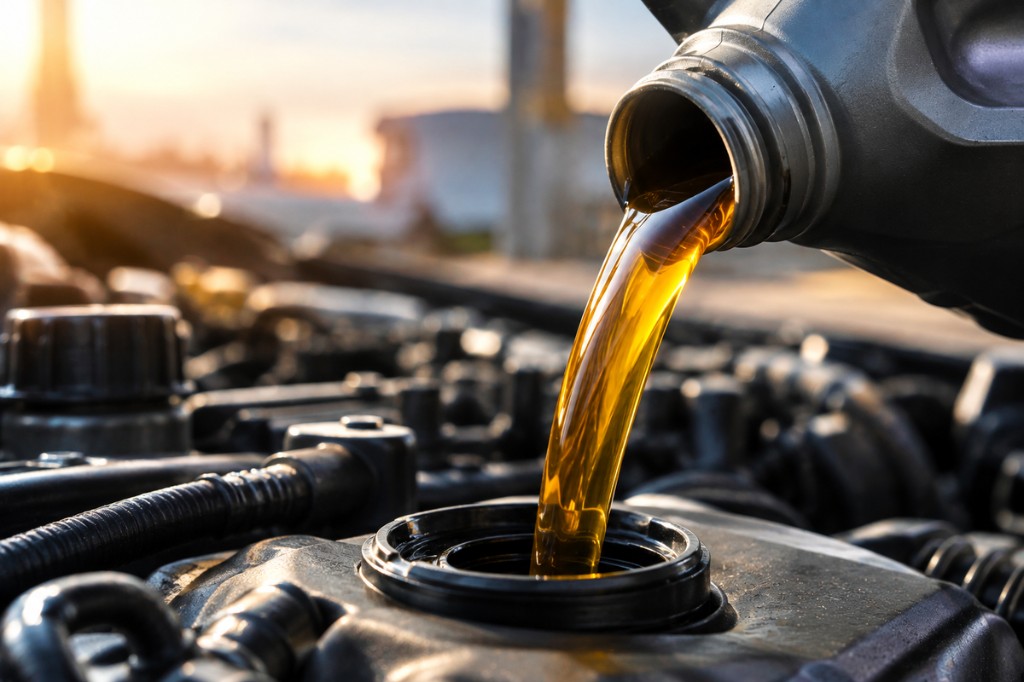 Petroleum product being poured.